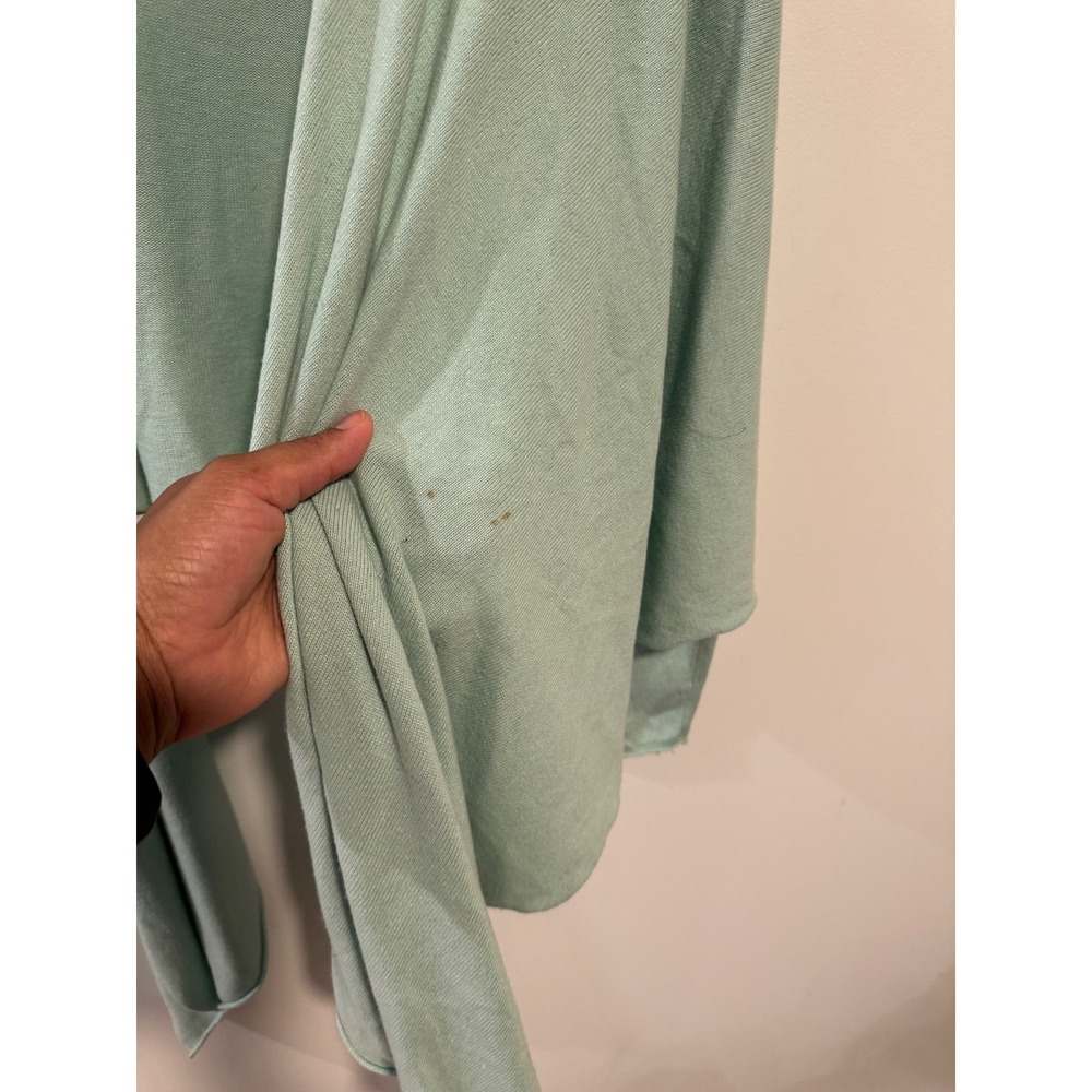 Silk Cashmere Blend Open Front Waterfall Cardigan Mint Green M/L - Picture 3 of 8